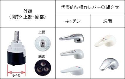 KVK 旧MYMシングルレバーカートリッジ 上げ吐水 KPS077AH