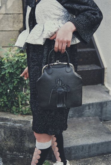 ͽʡAmulet  GAMAGUCHI Leather Bag - BLACK