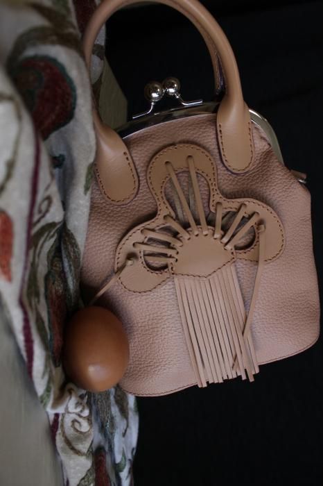 Amulet  GAMAGUCHI Leather MIni Bag  - LIGHT PEACH