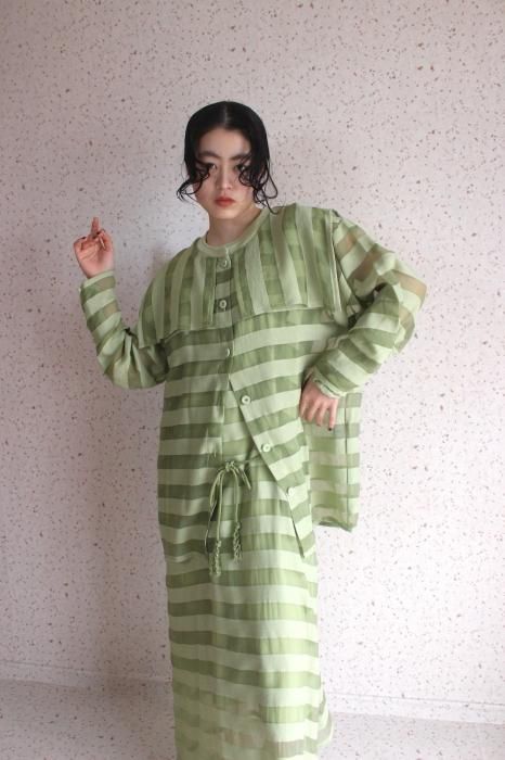 See-through Border Shirts  - LIME GREEN