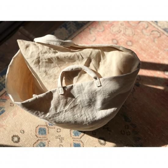 antique cottonlinen bucket tote bag (big) - tsukuroite