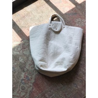 quilt antique cottonlinen bucket  big tote bag 蓋付(beige)