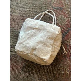  antique cottonlinen quilt Box Bag(L)