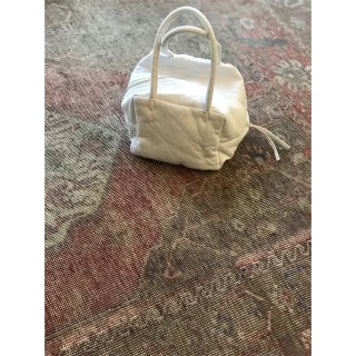  antique cottonlinen quilt Box Bag (S)