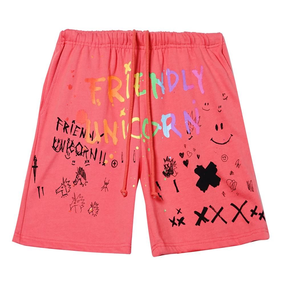 Friendly Unicorn PUNK UNICORN SHORTS - PRINT ROCK | プリント