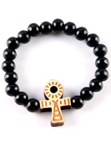 ”ANKH” Wood Beaded Bracelet