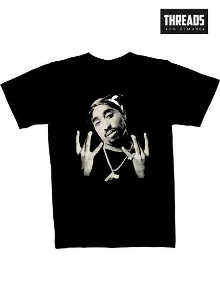 ヒップホップ★2PAC★白黒2体セット Hip HOP(ヒップホップ) アーティスト- 2Pac(2パック) Tシャツ