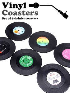 Vinyl Coasters Set Of 6 Drinks Coasters