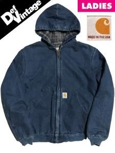 [DEF VINTAGE US Carhartt Hood Denim Work Jacket (YOUTH)