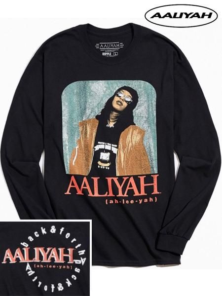 Aaliyah ロンT Back & Forth 長袖 M ブラック