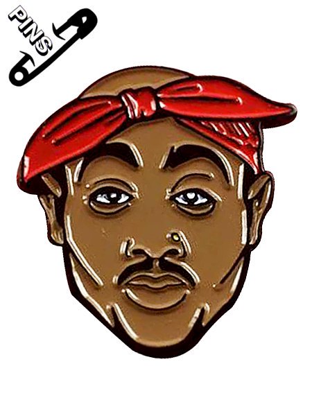 Tupac "Bandana Face" Pin - [GROPE IN THE DARK] ヒップホップアーティストＴシャツ バンドＴシャツ  HIPHOP ストリート系通販