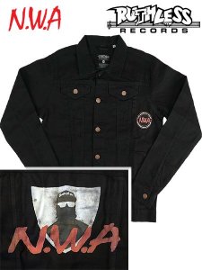 RUTHLESS RECORDS, N.W.A. ”Spray Paint Logo” Official Denim Jacket