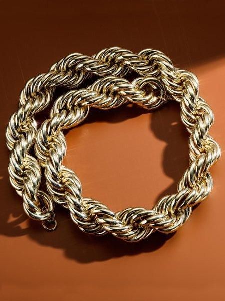 super fat gold chain 極太ロープチェーン　HIPHOP Super Fat Gold Rope Chain Necklace (30inch x 30mm) - [GROPE