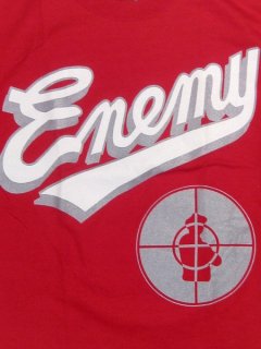 Public Enemy Baseball Logo in Red T-Shirt