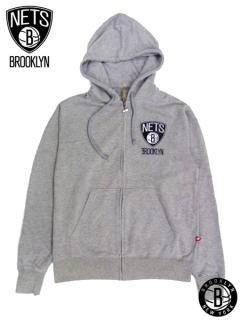 Brooklyn Nets Za Heathered Full Zip Hooded Sweatshirt