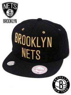 Brooklyn Nets Black & Gold Snapback