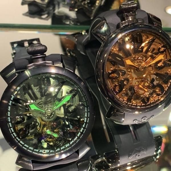 ガガミラノ GaGa MILANO 5312.01 マヌアーレ48MM スケルトン スモールセコンド 手巻き メンズ 箱・保証書付き_781206