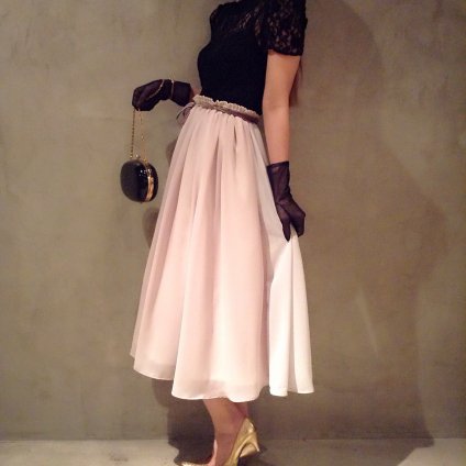 Three colors Chiffon Skirt / Pale Pink (ե󥹥)