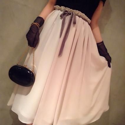 Three colors Chiffon Skirt / Pale Pink (ե󥹥)