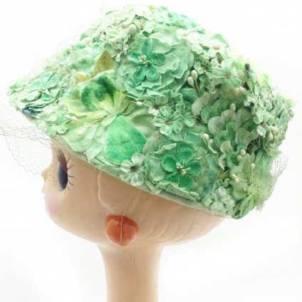 Vintage Green Flower Head Dress (ơ ꡼ ե إåɥɥ쥹)