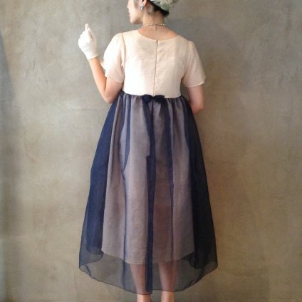 【30％OFF】Layerd Dress / Ivory×Navy