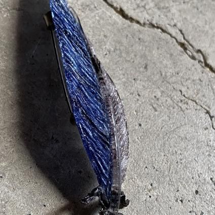 1960's Monique Vedie Acetate Blue Feather Brooch1960ǯ ˥åǥ ơ ֥롼ե ֥