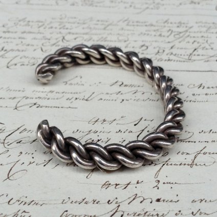 Braided Wire Silver Bracelet (֥쥤ǥåɥ磻䡼 С Х󥰥)