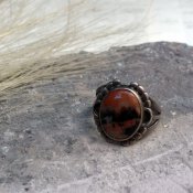 Vintage Silver× Petrified Wood Ring (シルバー×ペトリファイドウッドリング）