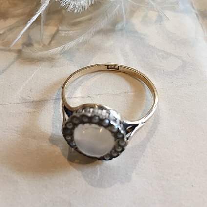 Victorian Moon Stone Antique Ring (ȥꥢ ࡼ󥹥ȡ ƥ) 