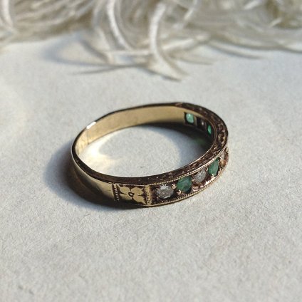 Victorian Emerald Diamond Antique Ring (ȥꥢ    ƥ)  