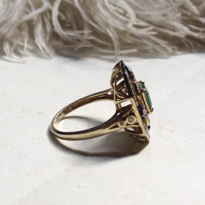 Art deco Emerald Diamond Antique Ring (ǥ   ƥ)  
