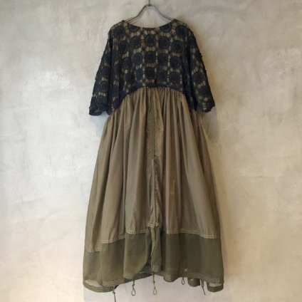 VINCENT JALBERT Parachute Lace Dress L/S  (󥻥 ١ ѥ饷塼 졼ɥ쥹 ) Khaki