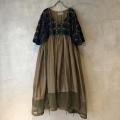 VINCENT JALBERT Parachute Lace Dress L/S  (ヴィンセント ジャルベール パラシュート レースドレス ) Khaki