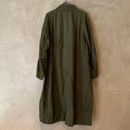 VINCENT JALBERT Coat Lace Collar -Vintage Linen-  (󥻥 ١ 졼顼 ) Khaki