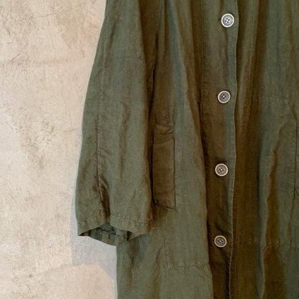 VINCENT JALBERT Coat Lace Collar -Vintage Linen-  (󥻥 ١ 졼顼 ) Khaki