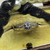 1920s 9K Diamond Antique Ring (1920ǯ 9K  ƥ) 