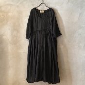 VINCENT JALBERT Parachute Dress L/S w/Belt  (ヴィンセント ジャルベール パラシュートドレス ) Black