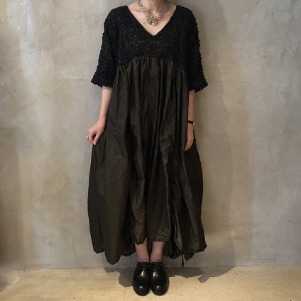 VINCENT JALBERT Parachute Lace Dress L/S  (󥻥 ١ ѥ饷塼 졼ɥ쥹 ) Brown