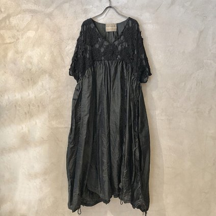 VINCENT JALBERT Parachute Lace Dress L/S  (󥻥 ١ ѥ饷塼 졼ɥ쥹 ) Charcoal