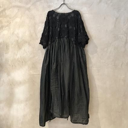 VINCENT JALBERT Parachute Lace Dress L/S  (󥻥 ١ ѥ饷塼 졼ɥ쥹 ) Charcoal