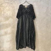 VINCENT JALBERT Parachute Lace Dress L/S  (ヴィンセント ジャルベール パラシュート レースドレス ) Charcoal