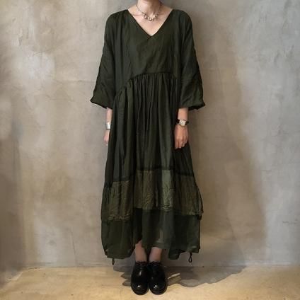 VINCENT JALBERT Parachute  Dress L/S w/Belt (󥻥 ١ ѥ饷塼 ɥ쥹 ) Green