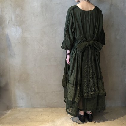 VINCENT JALBERT Parachute  Dress L/S w/Belt (󥻥 ١ ѥ饷塼 ɥ쥹 ) Green