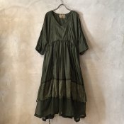 VINCENT JALBERT Parachute  Dress L/S w/Belt (ヴィンセント ジャルベール パラシュート ドレス ) Green