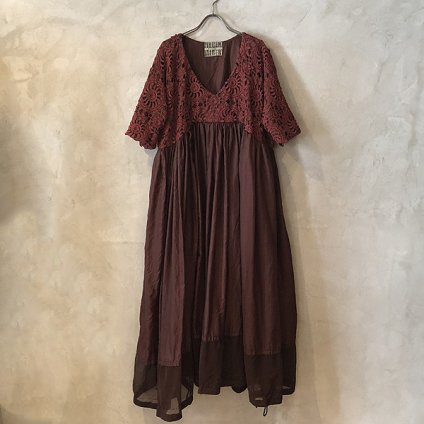 VINCENT JALBERT Parachute Lace Dress L/S  (󥻥 ١ ѥ饷塼 졼ɥ쥹 ) Red