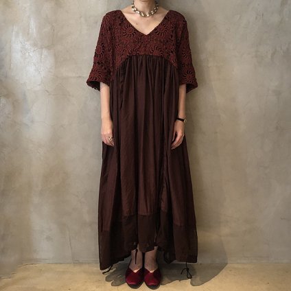 VINCENT JALBERT Parachute Lace Dress L/S  (󥻥 ١ ѥ饷塼 졼ɥ쥹 ) Red