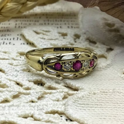 Victorian Diamond Ruby Antique Ring (ȥꥢ  ӡ ƥ)