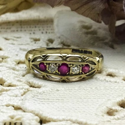 Victorian Diamond Ruby Antique Ring (ȥꥢ  ӡ ƥ)