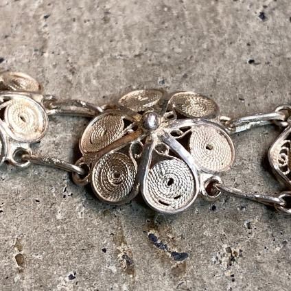 フランス　アンティーク　ブレスレット　フィリグリー　ヴィンテージ フランス アンティーク フィリグリー ブレスレット 1900年頃 K18