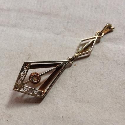 Art deco 14K Diamond Pendant Top（アールデコ 14K